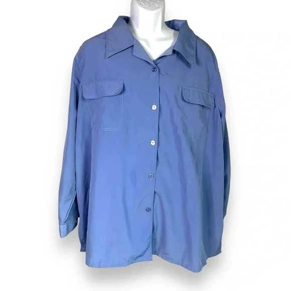Only Necessities Blue Button-Up Blouse - Size 30W - Picture 5 of 7